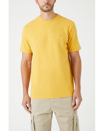 Mantaray Slub Crew Neck T-shirt - Yellow