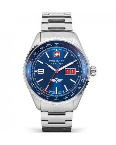 Swiss Military Hanowa Afterburn Stainless Steel Sports Analogue Quartz Watch - Smwgh2101005 - Blue