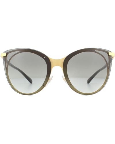 Ralph Lauren Cat Eye Matte Gold Dark Havana Grey Gradient Sunglasses - Brown