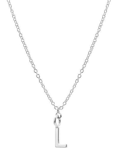 Joy by Corrine Smith Dainty Initial 'l' Necklace Silver Plated - Blue