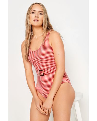 Long Tall Sally Tall Belted Swimsuit - Pink