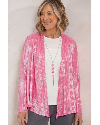 Anna Rose Top And Shimmer Cover Up With Necklace - Pink