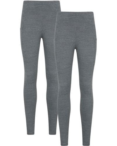 Mountain Warehouse Breathe & Balance Leggings High Waist Gym Trousers - Grey