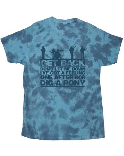The Beatles Let It Be Songs Dip Dye T-shirt - Blue