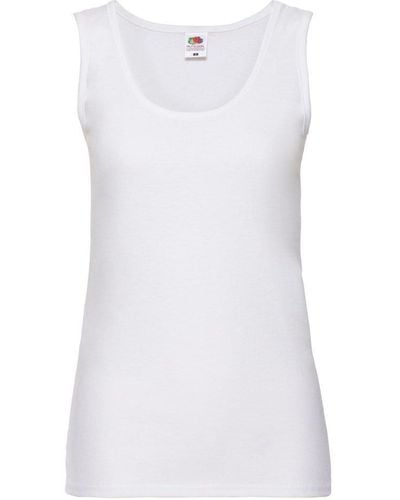 Fruit Of The Loom Valueweight Lady Fit Vest Top - White