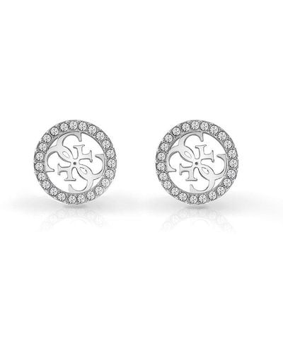 Guess Studs Party Stainless Steel Earrings - Ube02161rh - Metallic