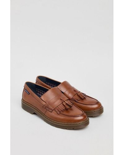 Ben Sherman Dudley Leather Chunky Tassel Loafer - Brown