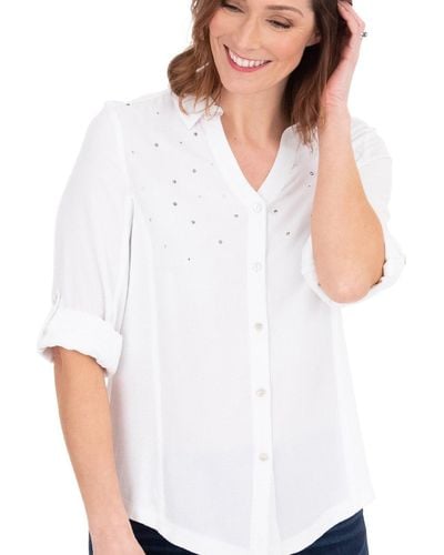 Klass Embellished Fitted Shirt - White