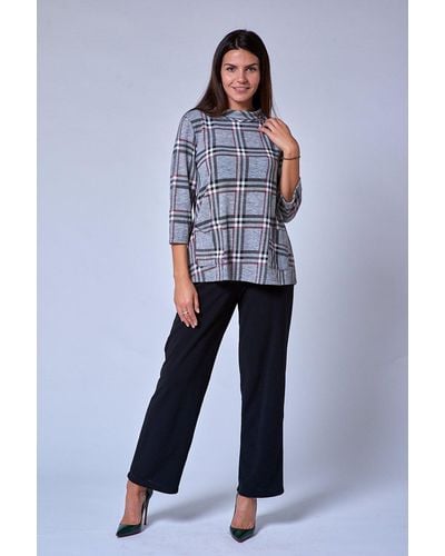 Luca Vanucci Roma Checked 2 Pocket Top - Blue