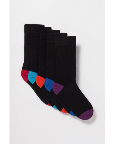 DEBENHAMS 5 Pack Socks - Black