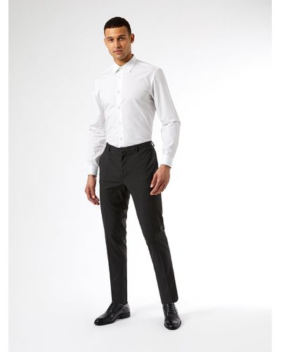 Burton Skinny Charcoal Suit Trousers - White
