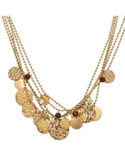 Bibi Bijoux Gold 'leopard Pavé Multi Coin' Necklace - Metallic