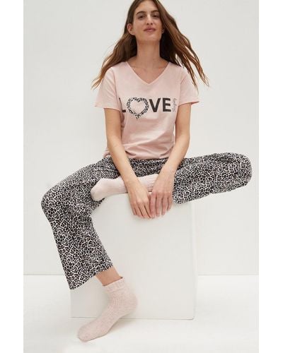 Dorothy Perkins Short Sleeve Love Pyjama Set - Multicolour
