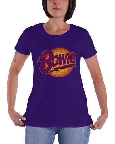 David Bowie Vintage Diamond Dogs Skinny Fitt Shirt - Purple