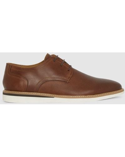 Red Herring Leather Coloured Sole Derby - Brown