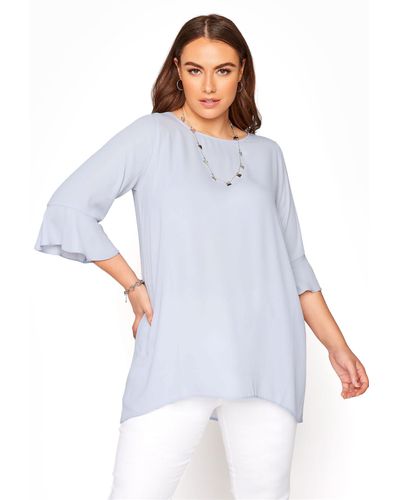 Yours Flute Sleeve Tunic - Blue