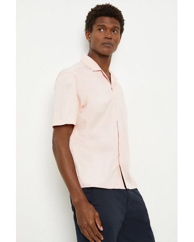 Burton Regular Fit Short Sleeve Poplin Revere Shirt - Multicolour