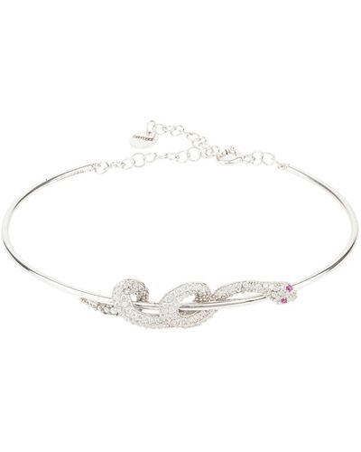 LÁTELITA London Cleopatra Serpent Snake Bangle Bracelet Silver - White