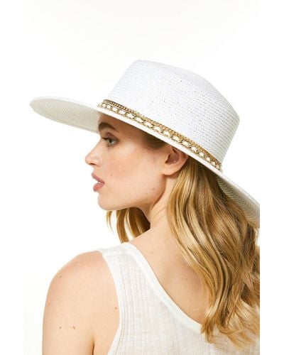 Karen Millen Chain Detail Straw Hat - Natural