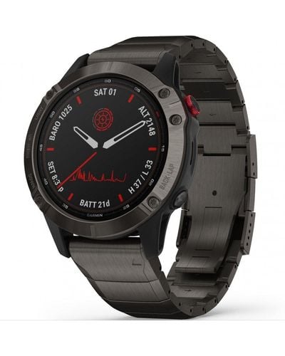 Garmin Fenix 6 Pro Solar Titanium Solar Smart Touch Watch - 010-02410-23 - Black