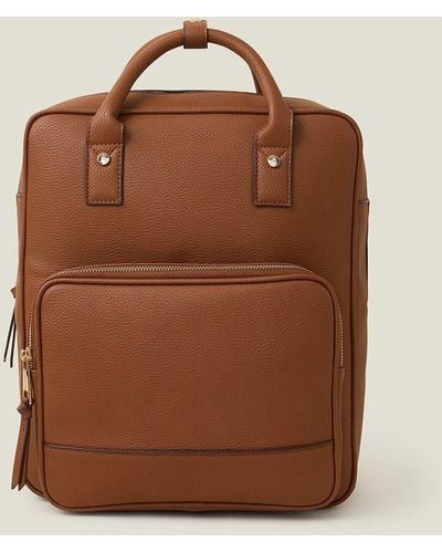 Accessorize Pocket Handle Backpack - Brown