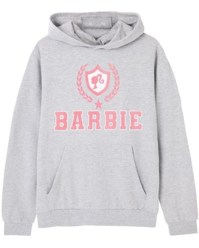 Barbie Collegiate Logo Marl Hoodie - White