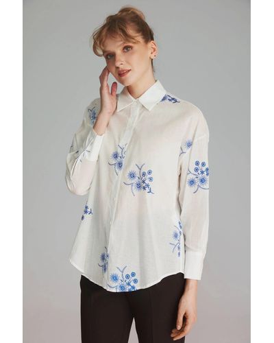 GUSTO Embroidered Shirt - White