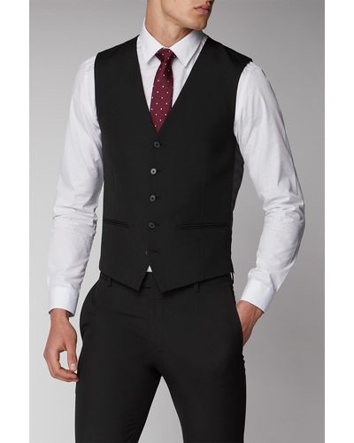 Limehaus Plain Suit Waistcoat - Black