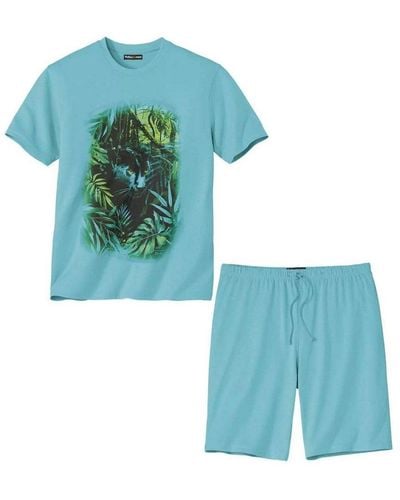 Atlas For Men Panther Short Pyjama Set - Blue
