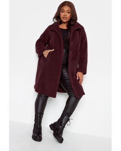 Yours Faux Fur Coat - Red