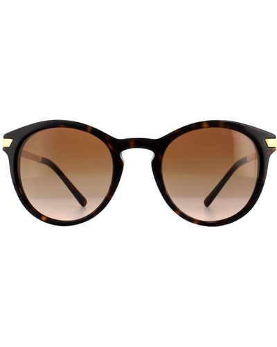 Michael Kors Round Havana With Gold Arms Brown Gradient Sunglasses