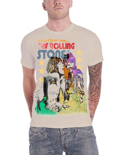 The Rolling Stones Mick & Keith Watercolour Stars T Shirt - Grey