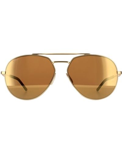 Smith Aviator Gold Brown Gold Mirror Chromapop Sunglasses