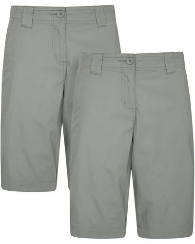 Mountain Warehouse Coast Stretchy Shorts 2 Pack Summer Half Trousers - Grey