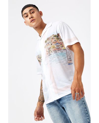 Burton White Scenery Border Print Shirt