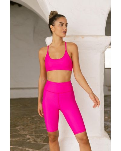 Dancing Leopard Akira Stretchy Cycling Shorts Breathable Gym Activewear Half Trousers - Pink