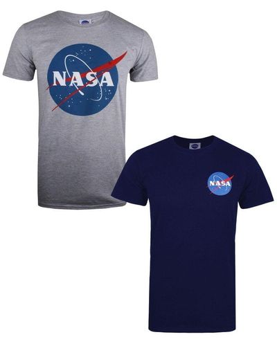 NASA Logo T-shirt Pack Of 2 - Blue
