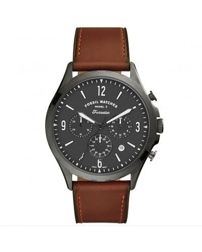 Fossil Forrester Chrono Stainless Steel Fashion Analogue Watch - Fs5815 - Black