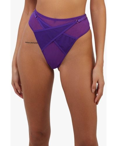 Playful Promises Eddie Electric Purple Crossover Thong