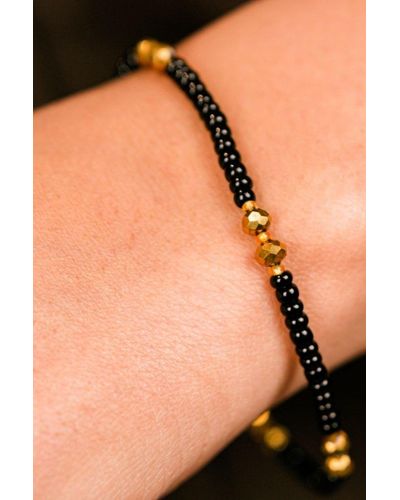 The Colourful Aura Black Golden Beads Indian Everyday Devil Eye Mangalsutra Nazaria Bracelet