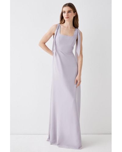 Coast Tie Shoulder Georgette Bridesmaids Maxi Dress - Purple