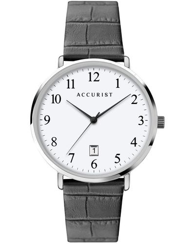 Accurist Stainless Steel Classic Analogue Quartz Watch - 7369 - White