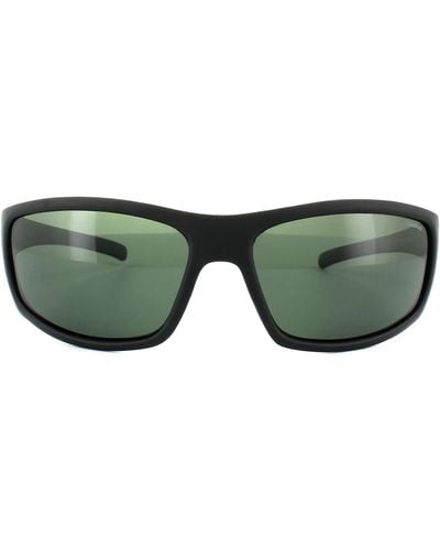 Polaroid Sport Wrap Black Green Polarized Sunglasses