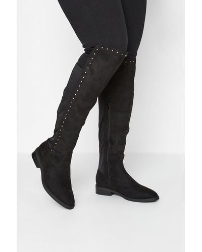 Yours Extra Wide Fit Over The Knee Boots - Black