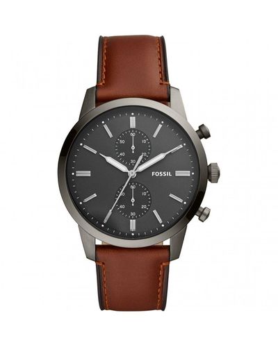 Fossil Townsman Stainless Steel Fashion Analogue Quartz Watch - Fs5522 - Grey