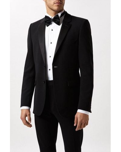 Burton Slim Fit Black Tuxedo Suit Jacket