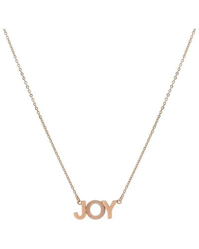 Joy by Corrine Smith Joy Positive Affirmation Necklace Rose Gold Plated - Multicolour