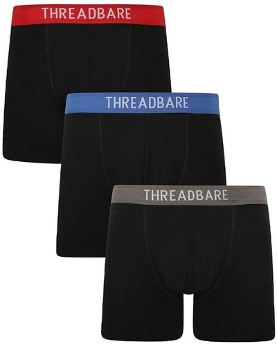 Threadbare 3 Pack 'galicia' Hipster Trunks - Black