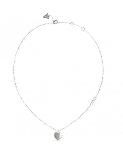 Guess Lovely Guess Stainless Steel Necklace - Ubn03035rh - White