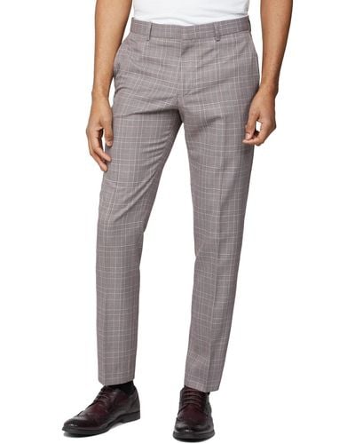 Limehaus Tonal Check Suit Trousers - Grey
